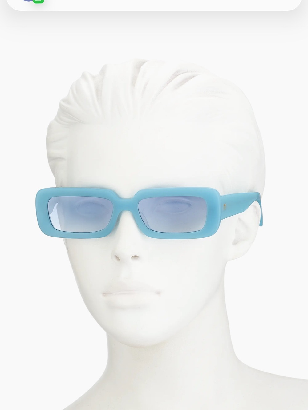 NEW Elisa Johnson Gigi 54mm Rectangular Sunglasses | Gloss Blue Light Blue